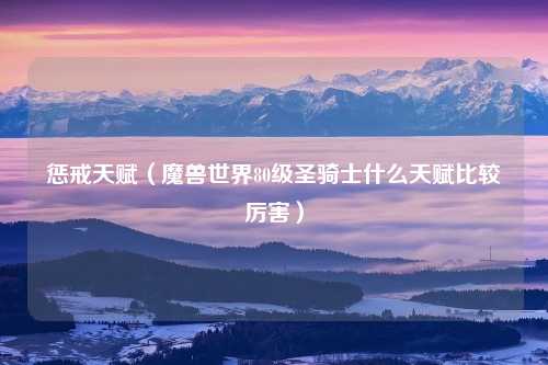 惩戒天赋（魔兽世界80级圣骑士什么天赋比较厉害）
