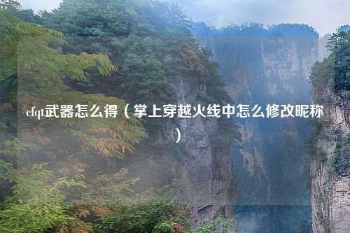 cfqt武器怎么得（掌上穿越火线中怎么修改昵称）