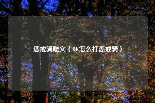 惩戒骑雕文（DK怎么打惩戒骑）