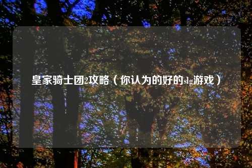 皇家骑士团2攻略（你认为的好的slg游戏）