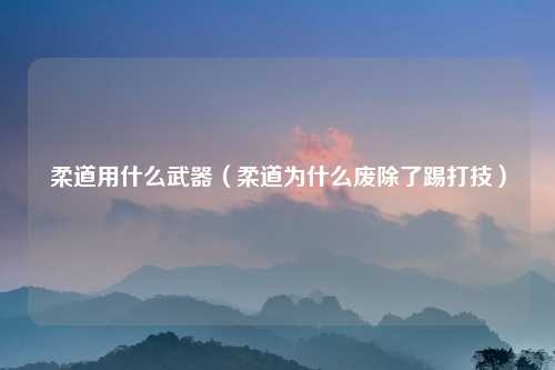 柔道用什么武器（柔道为什么废除了踢打技）