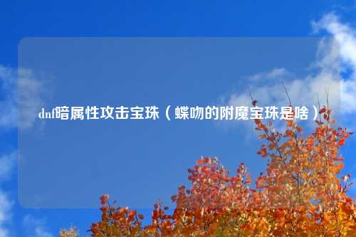 dnf暗属性攻击宝珠（蝶吻的附魔宝珠是啥）