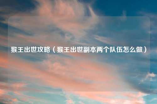 猴王出世攻略（猴王出世副本两个队伍怎么做）