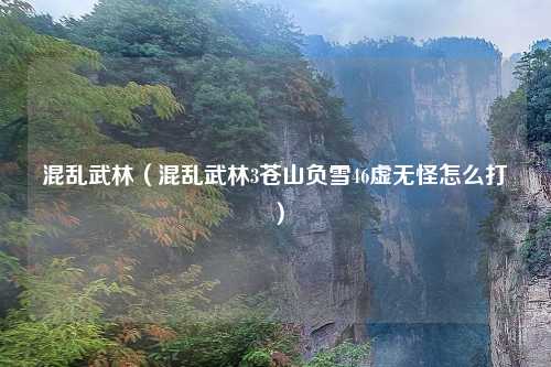 混乱武林（混乱武林3苍山负雪46虚无怪怎么打）