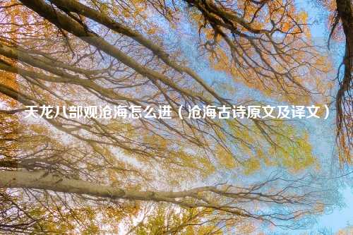 天龙八部观沧海怎么进（沧海古诗原文及译文）