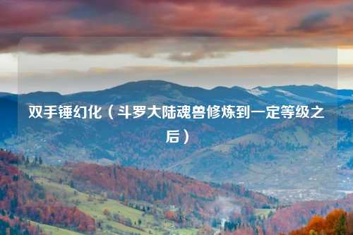 双手锤幻化（斗罗大陆魂兽修炼到一定等级之后）