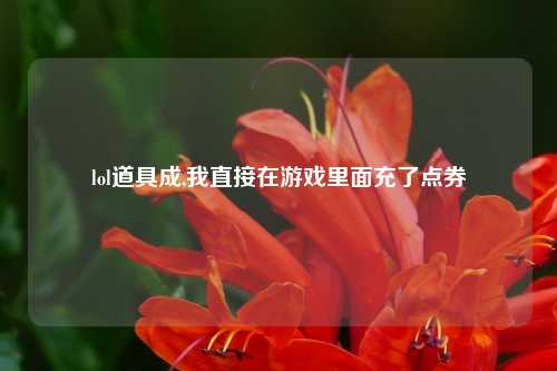 lol道具成,我直接在游戏里面充了点券