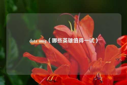 dota omg（哪些英雄值得一试）