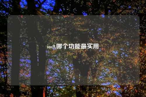 ios9,哪个功能最实用
