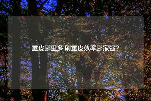 重皮哪里多,刷重皮效率哪家强？