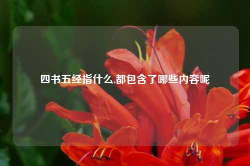 四书五经指什么,都包含了哪些内容呢