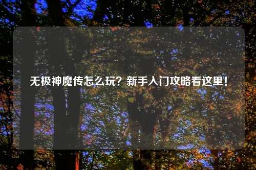 无极神魔传怎么玩？新手入门攻略看这里！