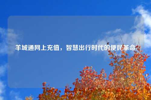 羊城通网上充值，智慧出行时代的便民革命