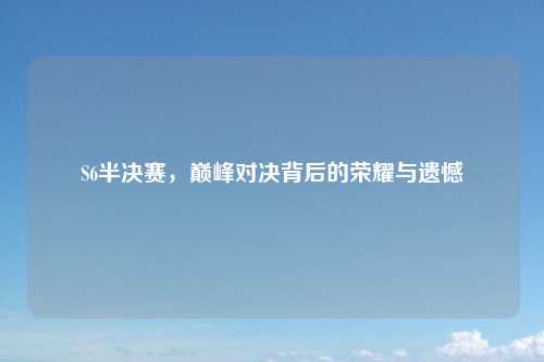 S6半决赛，巅峰对决背后的荣耀与遗憾