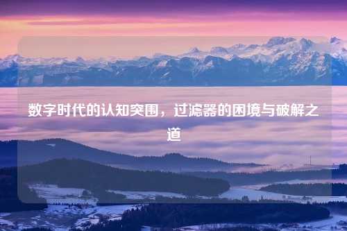 数字时代的认知突围，过滤器的困境与破解之道