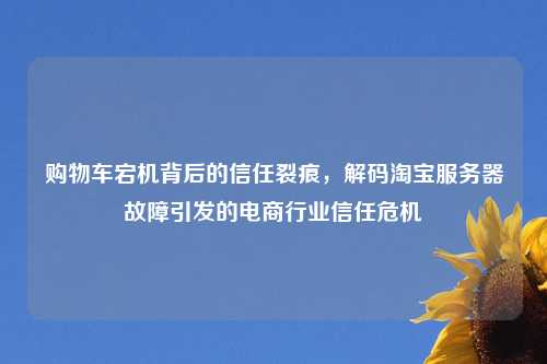 购物车宕机背后的信任裂痕，解码淘宝服务器故障引发的电商行业信任危机