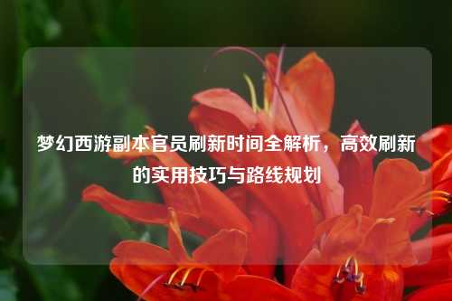 梦幻西游副本官员刷新时间全解析，高效刷新的实用技巧与路线规划