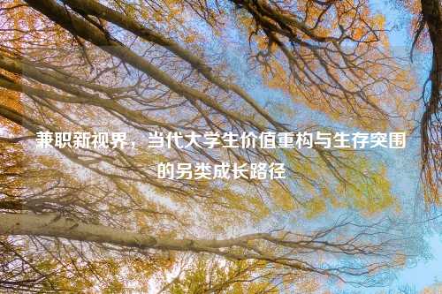 兼职新视界，当代大学生价值重构与生存突围的另类成长路径