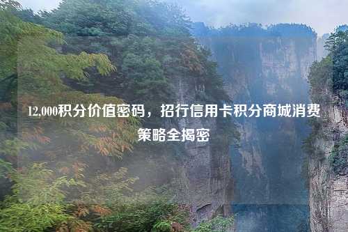 12,000积分价值密码，招行信用卡积分商城消费策略全揭密
