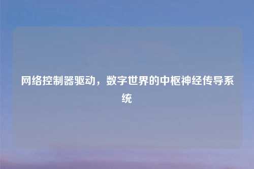 网络控制器驱动，数字世界的中枢神经传导系统
