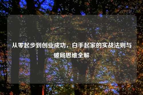 从零起步到创业成功，白手起家的实战法则与破局思维全解