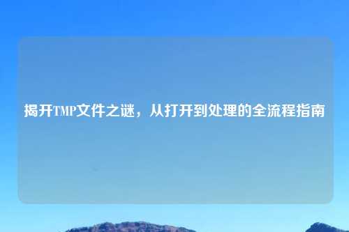 揭开TMP文件之谜，从打开到处理的全流程指南