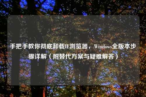手把手教你彻底卸载IE浏览器，Windows全版本步骤详解（附替代方案与疑难解答）
