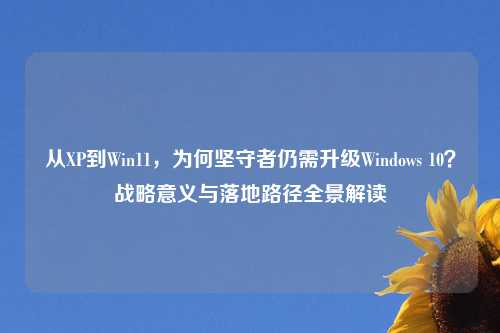 从XP到Win11，为何坚守者仍需升级Windows 10？战略意义与落地路径全景解读
