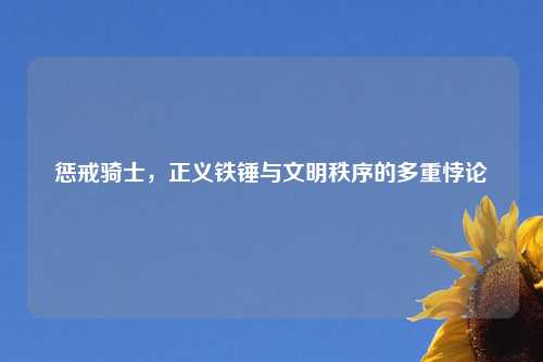 惩戒骑士，正义铁锤与文明秩序的多重悖论
