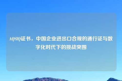 AQSIQ证书，中国企业进出口合规的通行证与数字化时代下的挑战突围