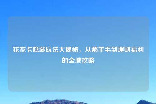花花卡隐藏玩法大揭秘，从薅羊毛到理财福利的全域攻略