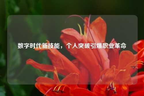 数字时代新技能，个人突破引爆职业革命