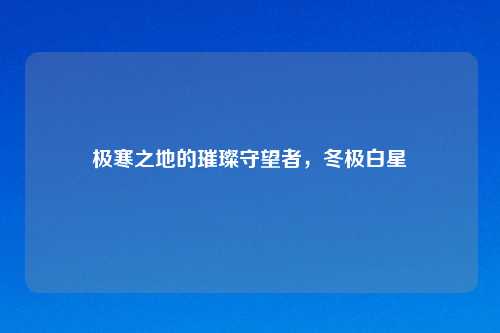 极寒之地的璀璨守望者，冬极白星