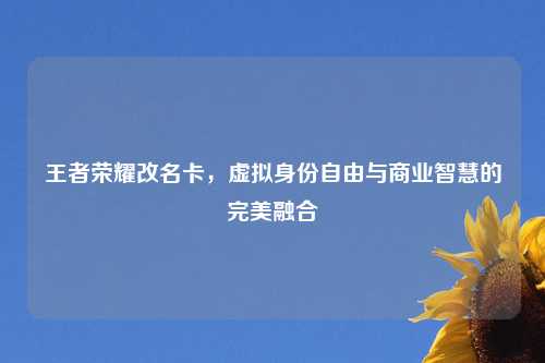 王者荣耀改名卡，虚拟身份自由与商业智慧的完美融合