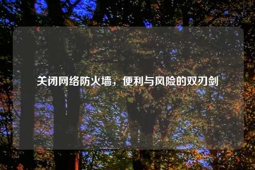 关闭网络防火墙，便利与风险的双刃剑